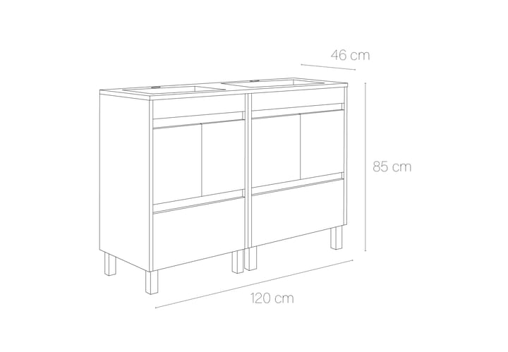 Conjunto mueble de baño Tivoli Bruntec croquis 3