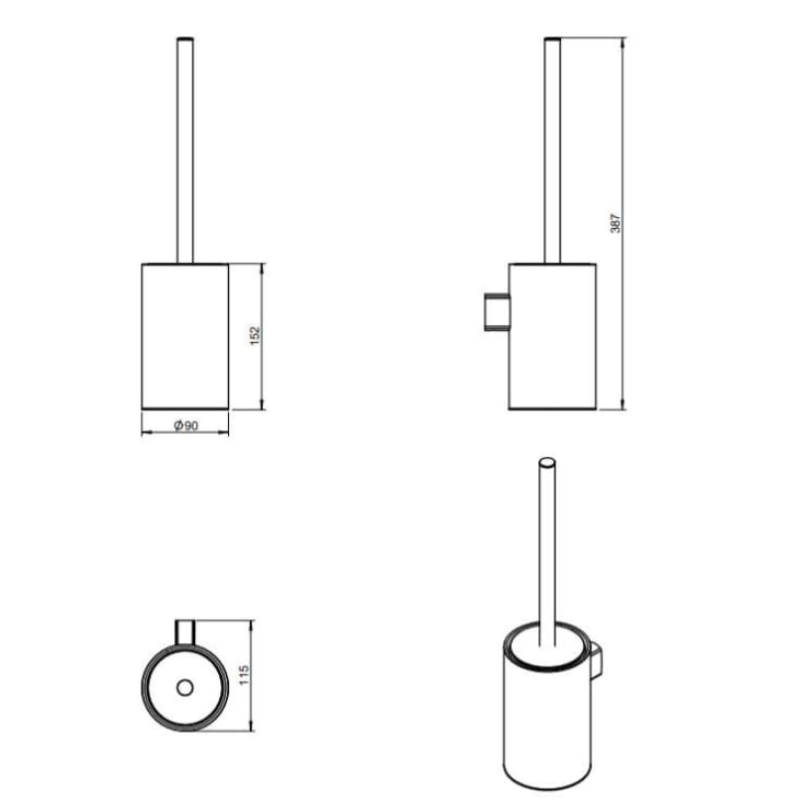 Escobillero de baño Architect S+ Cosmic croquis 23