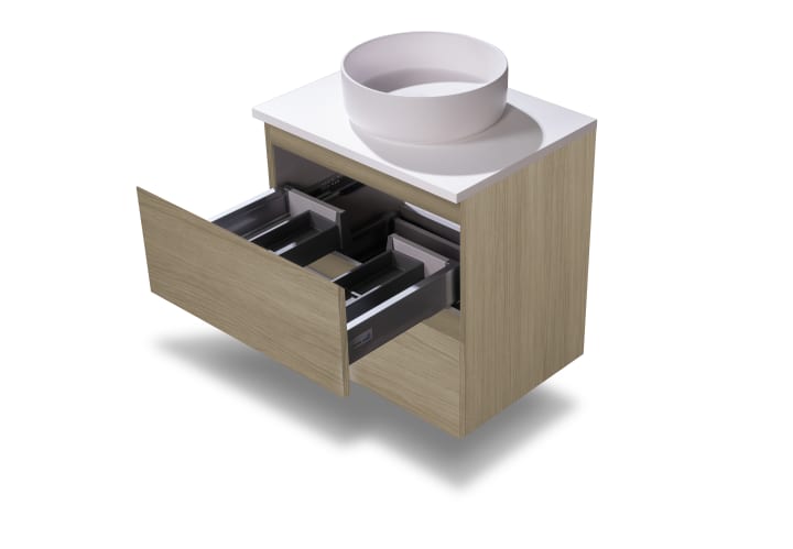 Mueble de baño pequeño Nivo Bruntec 2 cajones suspendido detalle 6