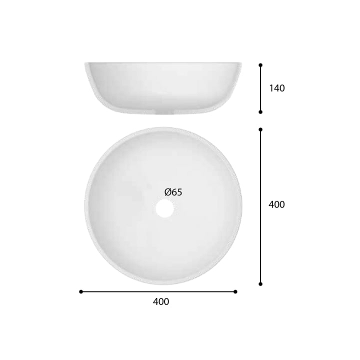 Lavabo sobre encimera Terrazo Art and Bath croquis 4