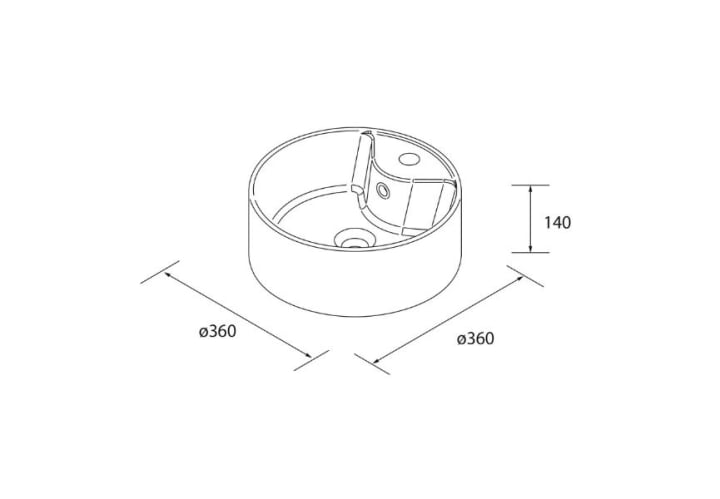 Conjunto mueble de baño con lavabo sobre encimera Moria Salgar croquis 11
