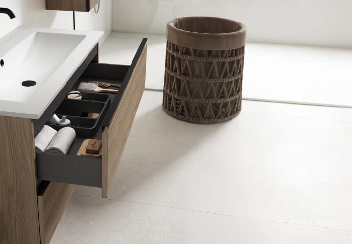Conjunto mueble de baño suspendido con lavabo Flat Verso Viso detalle 13