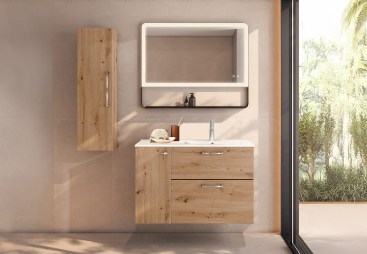 Conjunto mueble de baño suspendido con lavabo Flat Verso Viso principal 1
