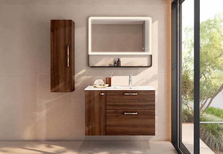 Conjunto mueble de baño suspendido con lavabo Flat Verso Viso principal 5