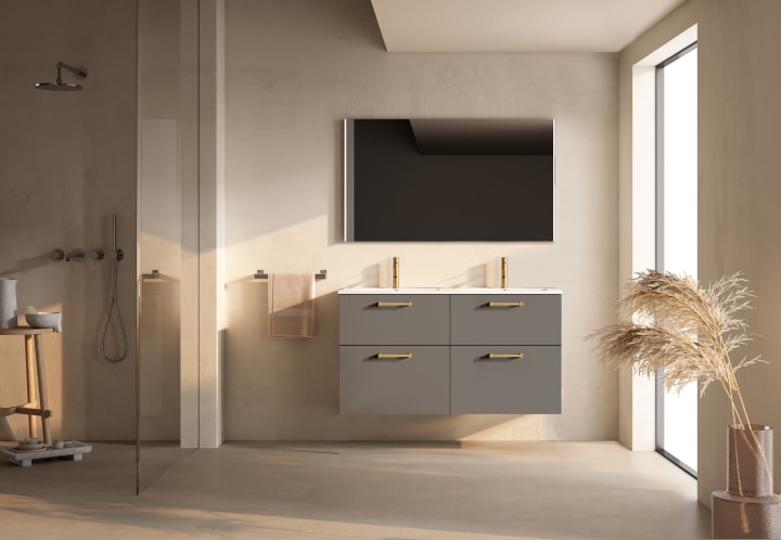 Conjunto mueble de baño suspendido con lavabo Flat Verso Viso principal 2