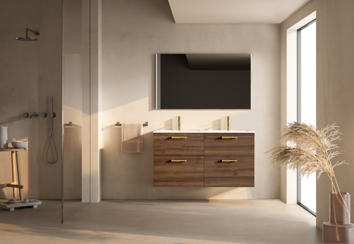 Conjunto mueble de baño suspendido con lavabo Flat Verso Viso principal 5