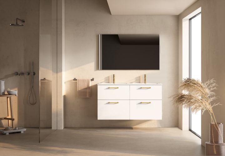 Conjunto mueble de baño suspendido con lavabo Flat Verso Viso principal 3