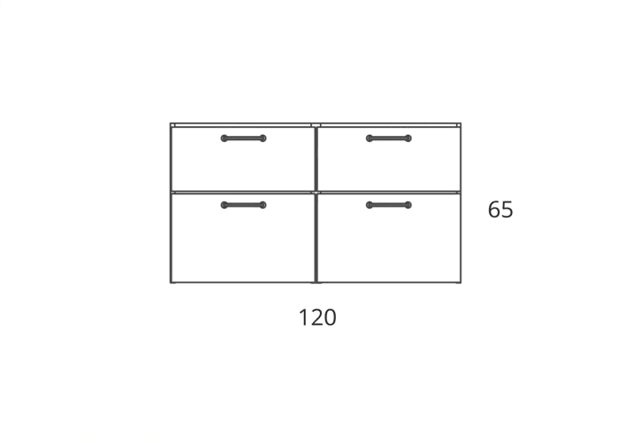 Conjunto mueble de baño suspendido con lavabo Flat Verso Viso croquis 12