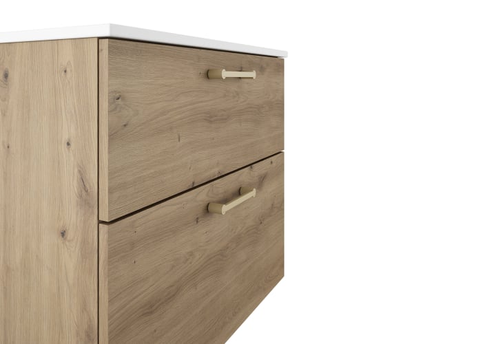 Conjunto mueble de baño suspendido con lavabo Flat Verso Viso detalle 9