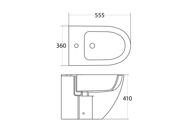Pack inodoro + bidé Roundy Bruntec croquis 10