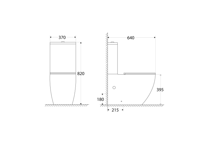 Pack inodoro + bidé Roundy Bruntec croquis 9