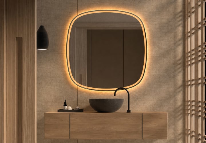 Espejo de baño con luz LED Leda Bruntec principal 1