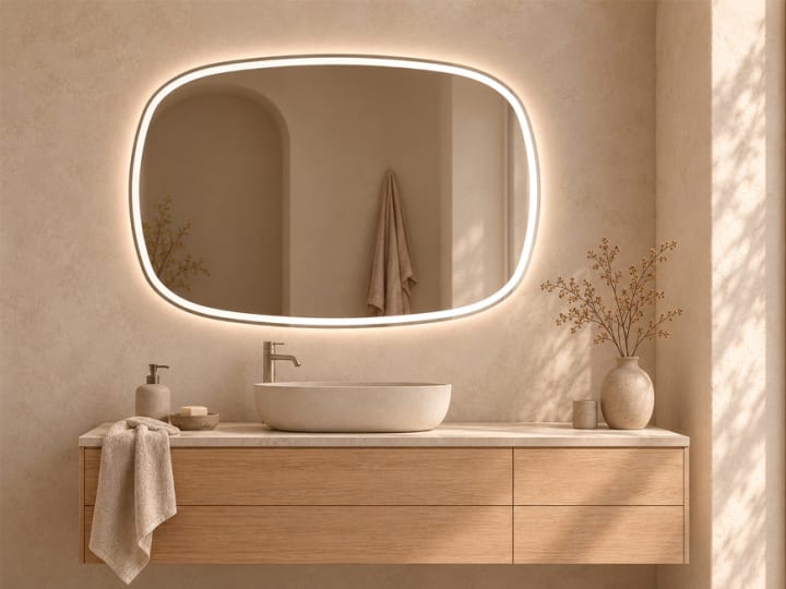 Espejo de baño con luz LED Leda Bruntec principal 3