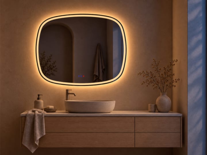 Espejo de baño con luz LED Leda Bruntec principal 1