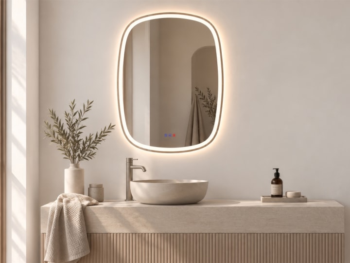 Espejo de baño con luz LED Leda Bruntec principal 2