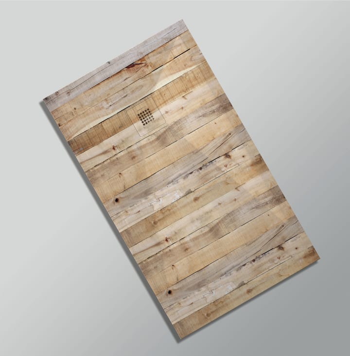 Platos de ducha de resina decorados Design 3D Madera Rústica Bruntec opción 20