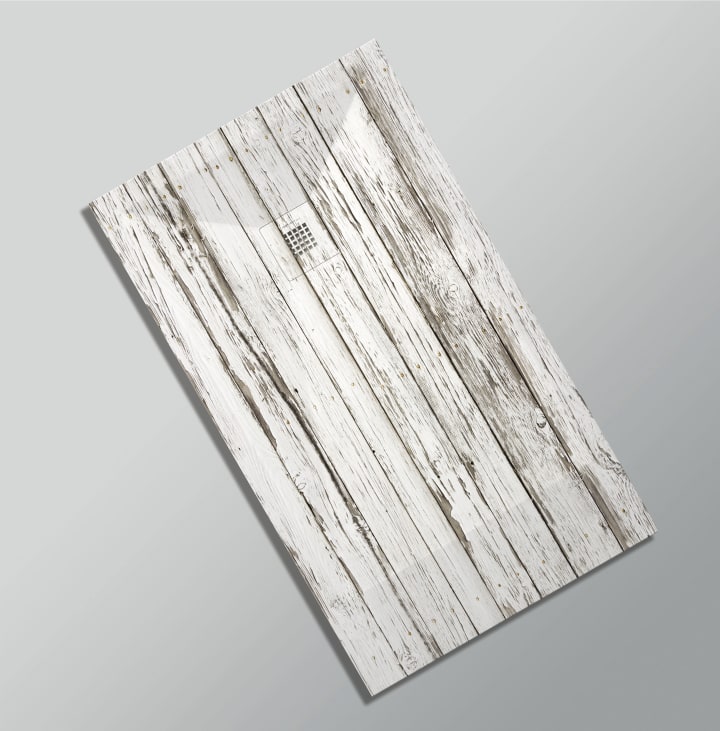Platos de ducha de resina decorados Design 3D Madera Rústica Bruntec opción 21