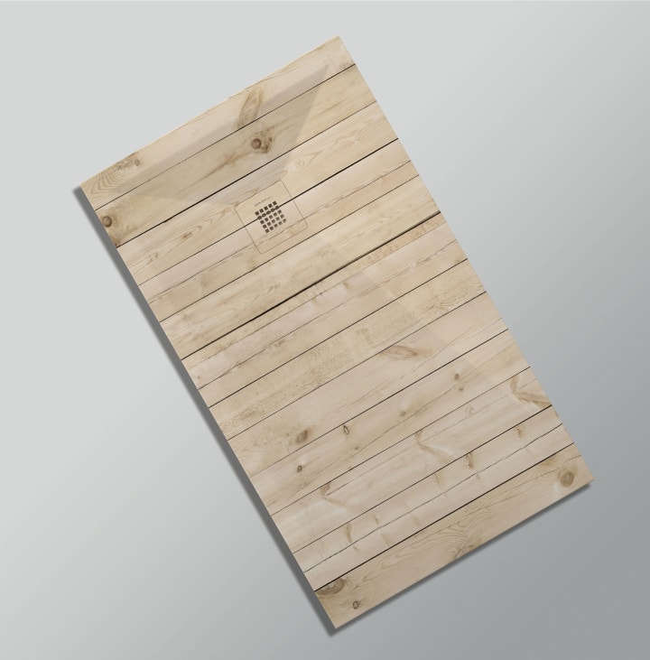 Platos de ducha de resina decorados Design 3D Madera Rústica Bruntec opción 23