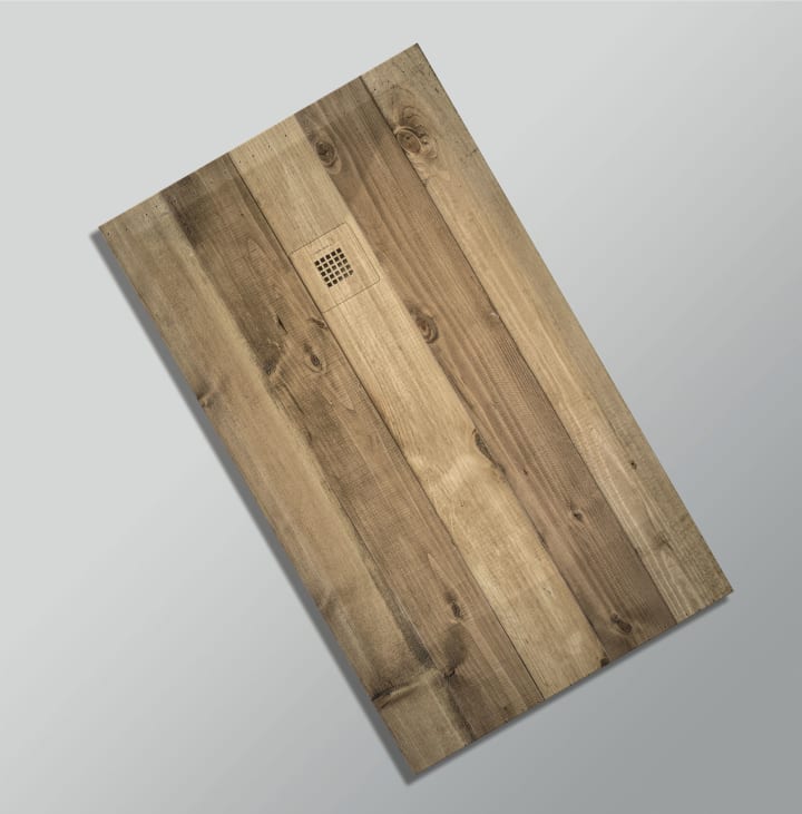 Platos de ducha de resina decorados Design 3D Madera Rústica Bruntec opción 24