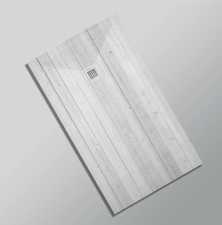 Platos de ducha de resina decorados Design 3D Madera Rústica Bruntec opción 26