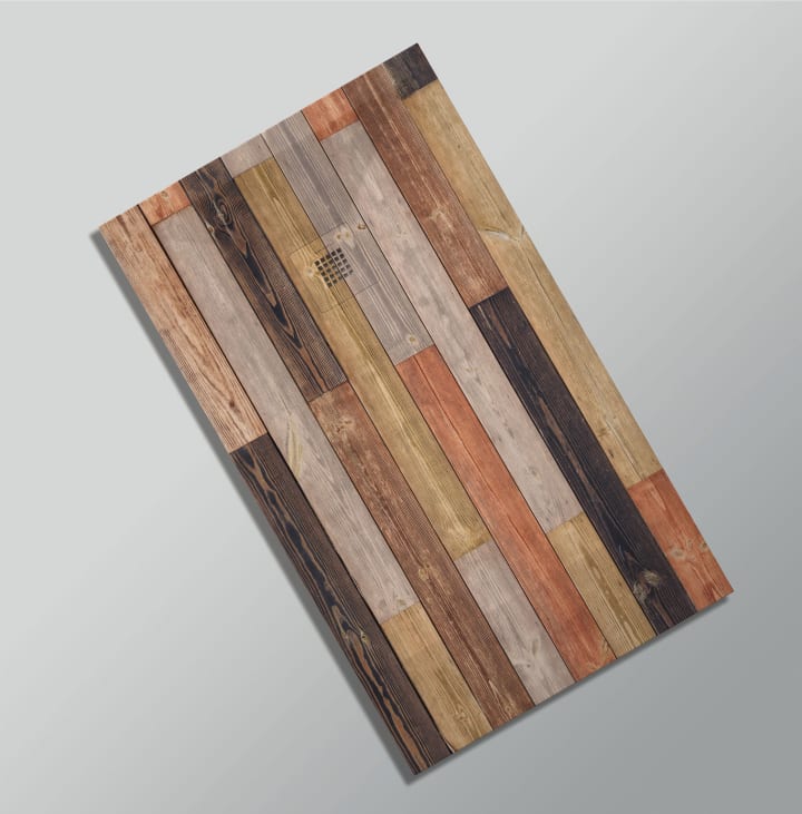 Platos de ducha de resina decorados Design 3D Madera Rústica Bruntec opción 29
