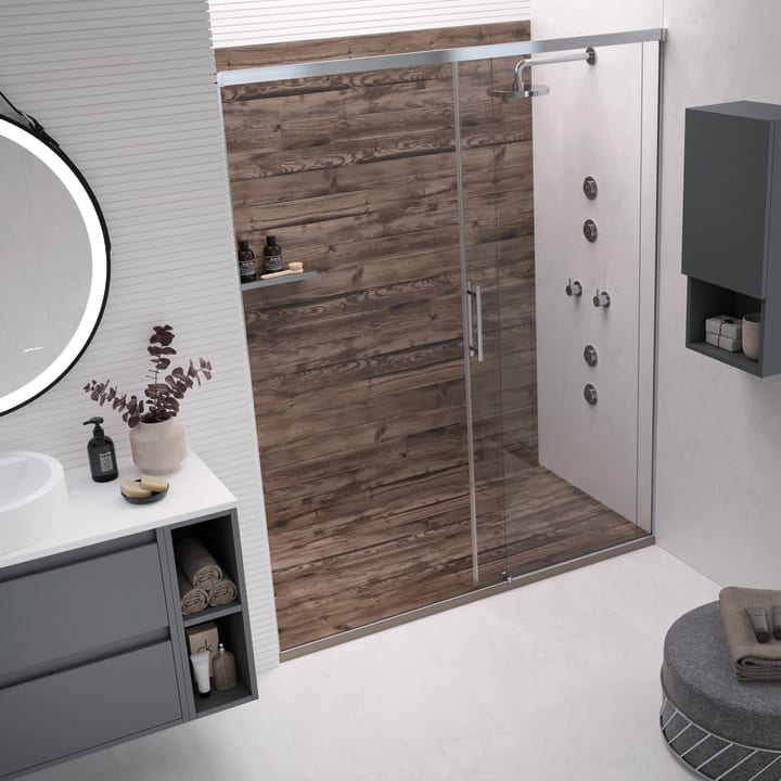 Platos de ducha de resina decorados Design 3D Madera Rústica Bruntec ambiente 8