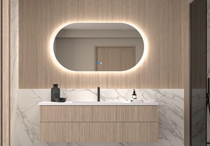 Espejo de baño con luz LED Pol Bruntec principal 10
