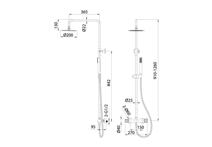 Columna de ducha Bless Imex croquis 6