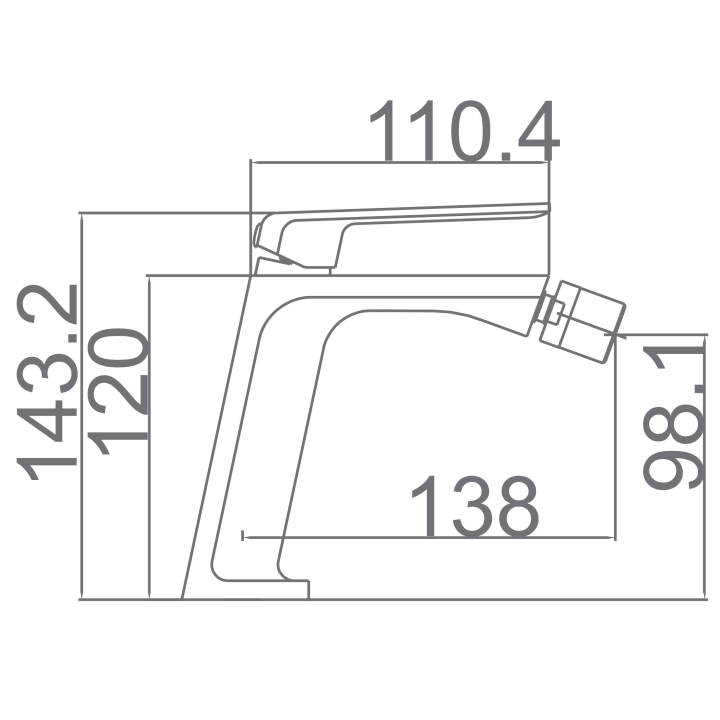 Grifo de bidé Fiyi Imex croquis 3