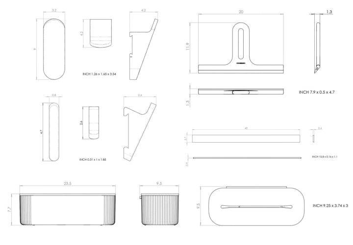 Set modular para ducha con guía de pared Alife de Cosmic croquis 8