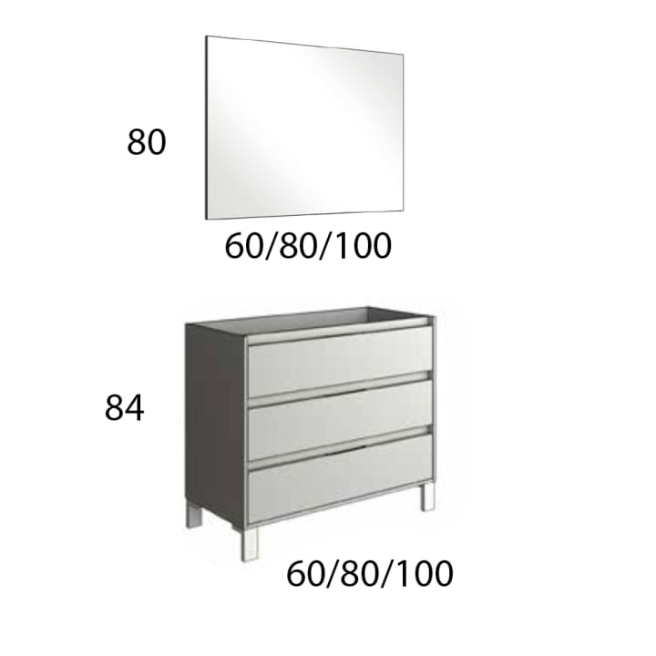 Conjunto mueble de baño Basic Bruntec croquis 6