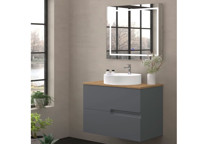 Mueble de baño con encimera de madera Lia Bruntec colores principal 5