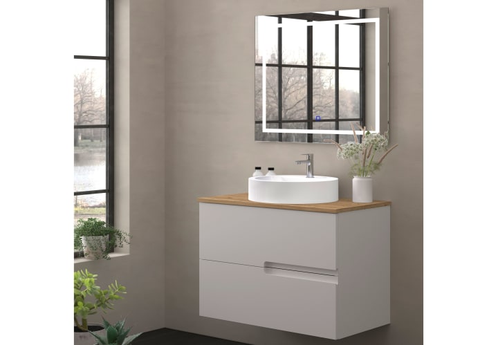 Mueble de baño con encimera de madera Lia Bruntec colores principal 1