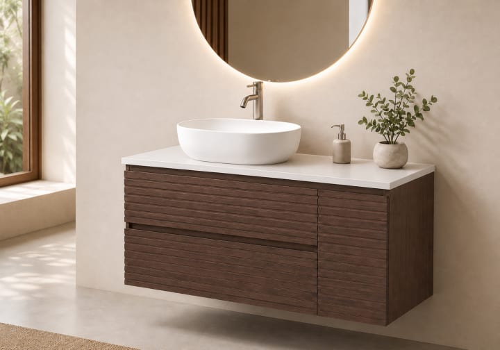 Mueble de baño Alpes 21 Bruntec con encimera Solid Surface blanca principal 4