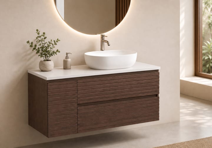 Mueble de baño Alpes 21 Bruntec con encimera Solid Surface blanca principal 5