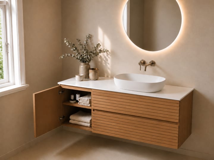Mueble de baño Alpes 21 Bruntec con encimera Solid Surface blanca detalle 8