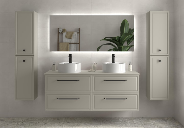 Conjunto mueble de baño Runa Salgar con lavabo sobre encimera principal 6