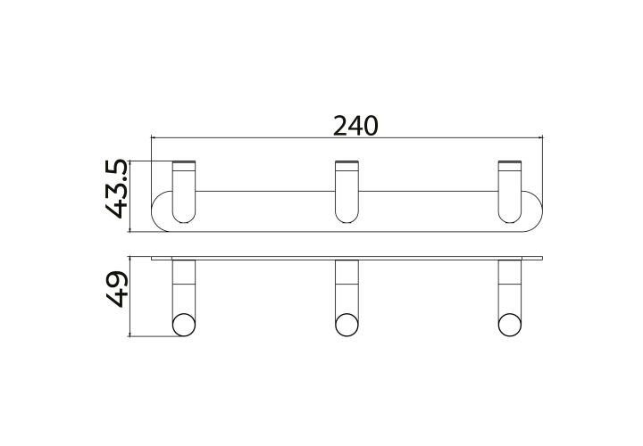 Percha de baño Triple Pure Medimex croquis 8
