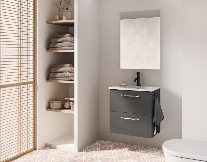 Conjunto completo mueble de baño fondo reducido 35 cm Hone Amizuva principal 8