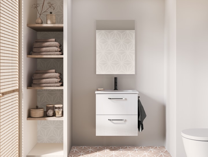 Conjunto completo mueble de baño fondo reducido 35 cm Hone Amizuva principal 1