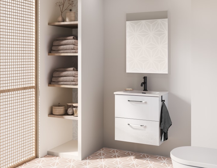 Conjunto completo mueble de baño fondo reducido 35 cm Hone Amizuva principal 5