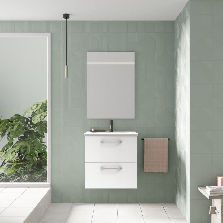 Conjunto completo mueble de baño fondo reducido 35 cm Hone Amizuva principal 2