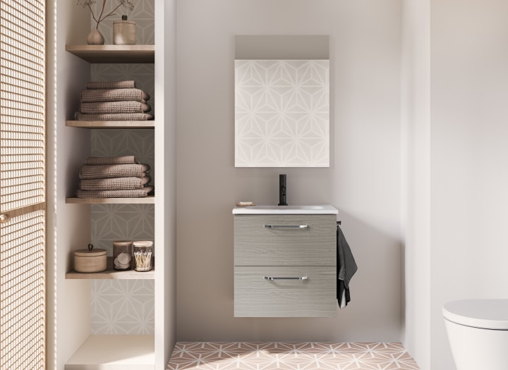 Conjunto completo mueble de baño fondo reducido 35 cm Hone Amizuva principal 6