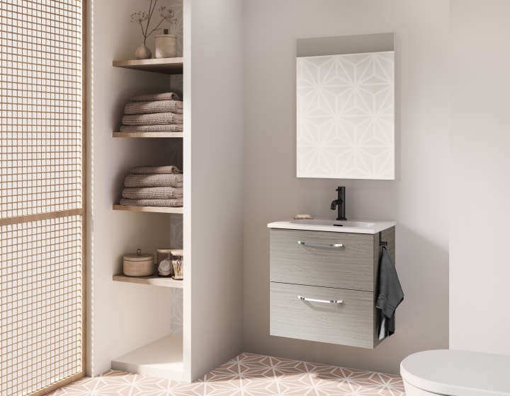 Conjunto completo mueble de baño fondo reducido 35 cm Hone Amizuva principal 7