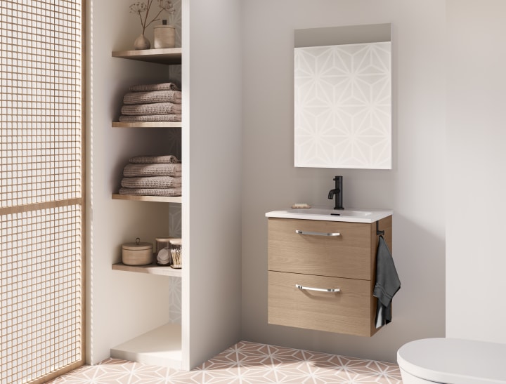 Conjunto completo mueble de baño fondo reducido 35 cm Hone Amizuva principal 3