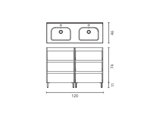 Conjunto mueble de baño Sansa Royo croquis 8