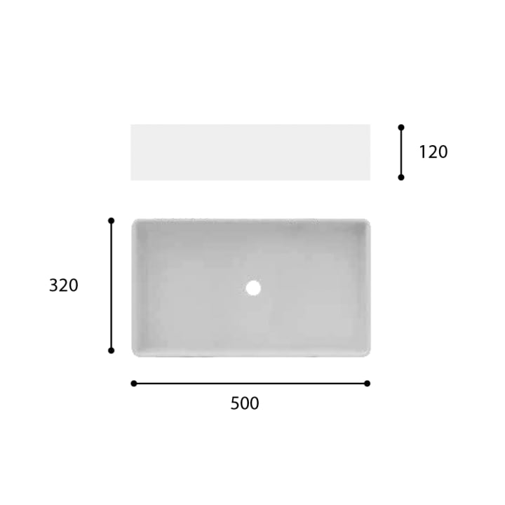 Lavabo sobre encimera Kariba Art and Bath croquis 1