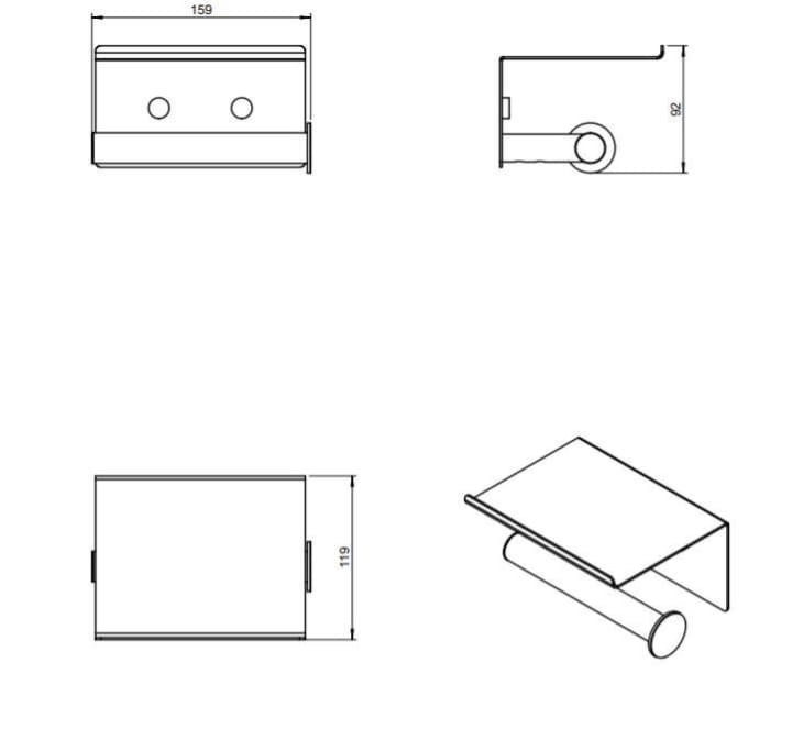 Portarrollos de baño Architect S+ Cosmic croquis 24