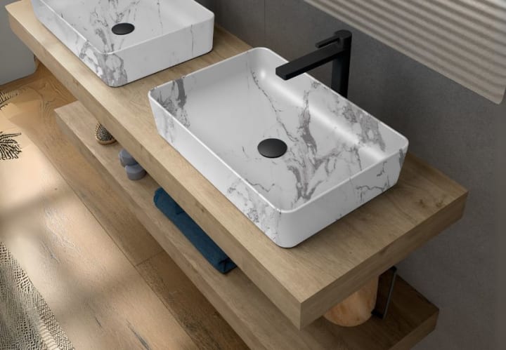 Lavabo sobre encimera Curazao Coycama detalle 3