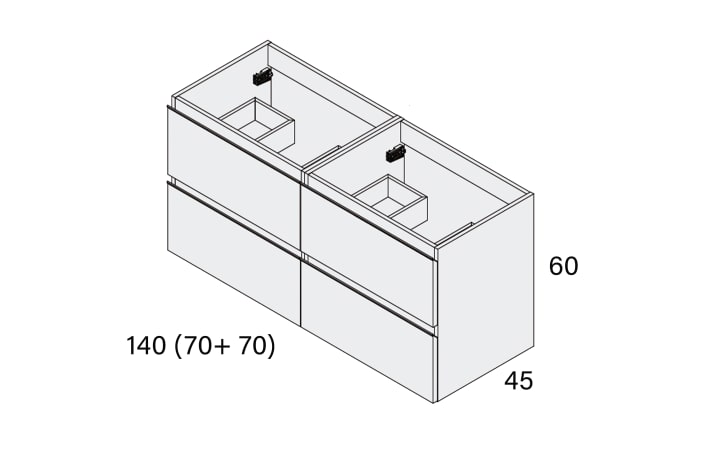 Conjunto mueble de baño Roma Bruntec croquis 13
